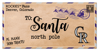 Colorado Rockies To Santa 6x12 Sign
