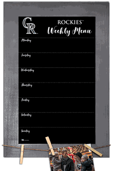 Colorado Rockies Weekly Chalkboard with frame & clothespins 11x19 Sign