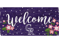 Colorado Rockies Welcome Floral 6x12 Sign