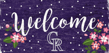 Colorado Rockies Welcome Floral 6x12 Sign