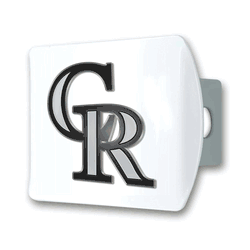 Colorado Rockies White Metal Hitch Cover with  3D Color Emblem
