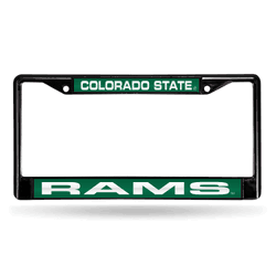 Colorado State Rams Black 12" x 6" Black Laser Cut Chrome Frame