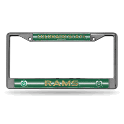 Colorado State Rams Classic 12" x 6" Silver Bling Chrome Car/Truck/SUV Auto Accessory