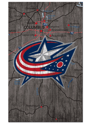 Columbus Blue Jackets 11x19 City Map Sign
