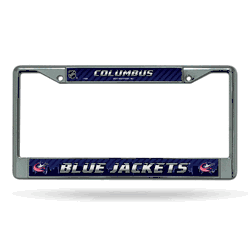 Columbus Blue Jackets  12" x 6" Chrome Frame With Decal Inserts