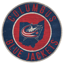 Columbus Blue Jackets 12in. Circle w/State Sign