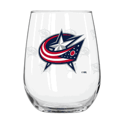 Columbus Blue Jackets 16oz Satin Etch Curved Beverage Glass