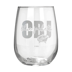 Columbus Blue Jackets 17oz Stemmless Wine Glass