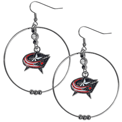 Columbus Blue Jackets 2 Inch Hoop Earrings