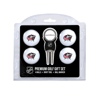 Columbus Blue Jackets 4 Ball Gift Set + Divot Tool & Marker