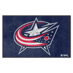 Columbus Blue Jackets 4X6 High-Traffic Mat with Durable Rubber Backing - Landscape Orientation