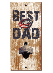 Columbus Blue Jackets Best Dad Bottle Opener   Wood Sign