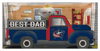 Columbus Blue Jackets Best Dad Truck 6x12 Sign