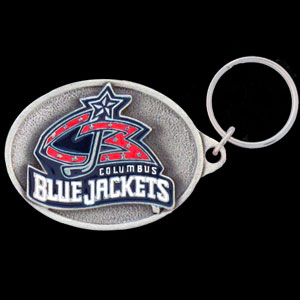 Columbus Blue Jackets Carved Metal Key Chain