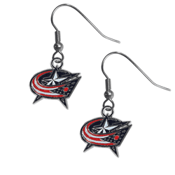 Columbus Blue Jackets Chrome Dangle Earrings