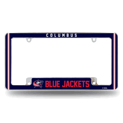 Columbus Blue Jackets Classic 12" x 6" Chrome All Over Automotive License Plate Frame