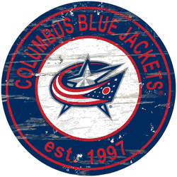 Columbus Blue Jackets Distressed Round Sign
