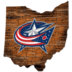 Columbus Blue Jackets Distressed State Cutout Sign