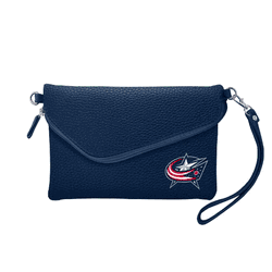 Columbus Blue Jackets Fold Over Crossbody Pebble Navy