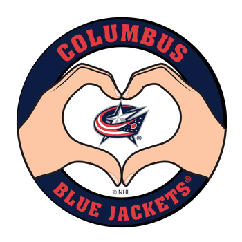 Columbus Blue Jackets Heart Hands Decal