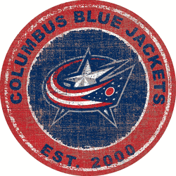Columbus Blue Jackets Heritage 24" Distressed Round Sign