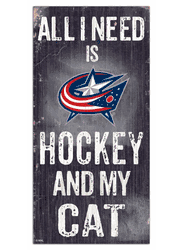 Columbus Blue Jackets Hockey and My Cat 6x12 Sign