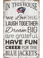 Columbus Blue Jackets In This House 11x19 Sign