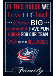 Columbus Blue Jackets In This House 17x26
