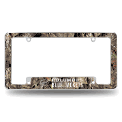 Columbus Blue Jackets Mossy Oak 12" x 6" Chrome All Over Automotive License Plate Frame for Car/Truck/SUV