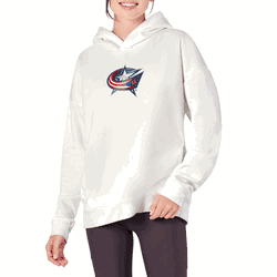 Columbus Blue Jackets NHL Kadi Hoodie with Zipper Pockets White Large