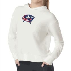 Columbus Blue Jackets NHL Kadi Waffle Hoodie Coconut Cream Large