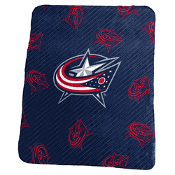 Columbus Blue Jackets Repeating Classic Fleece Throw