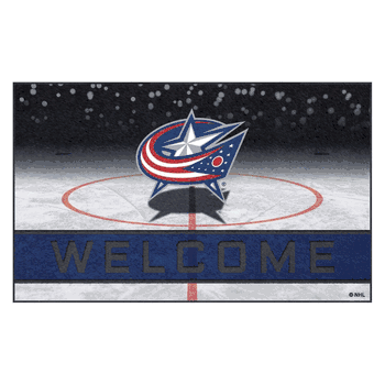 Columbus Blue Jackets Rubber Door Mat - 18in. x 30in.
