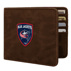 Columbus Blue Jackets Shield Wallet - Brown