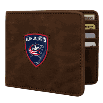 Columbus Blue Jackets Shield Wallet - Brown
