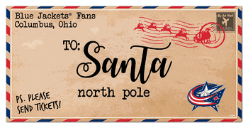 Columbus Blue Jackets To Santa 6x12 Sign