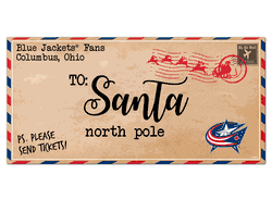 Columbus Blue Jackets To Santa 6x12 Sign