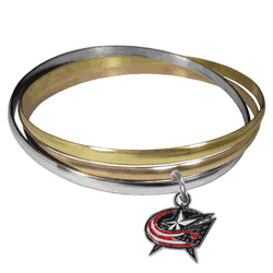Columbus Blue Jackets Tri-color Bangle Bracelet