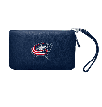 Columbus Blue Jackets Zip Organizer Wallet Pebble Navy