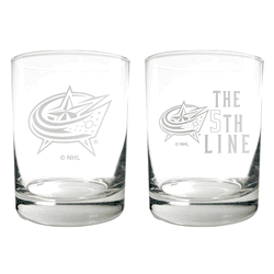Columbus Bluejackets 2pc Rocks Glass Set