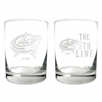 Columbus Bluejackets 2pc Rocks Glass Set