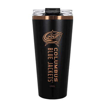 Columbus Bluejackets 32oz Black and Copper Big Slim with Straw