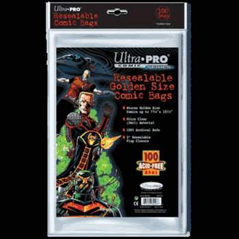 Comic Bags - Golden Size - Resealable (100 per pack)