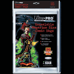 Comic Bags - Magazine Size - Resealable (100 per pack)