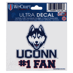 Connecticut Huskies Decal 8x8 Perfect Cut Color
