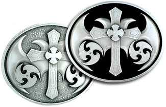 Cross with Blades Oversized Belt Buckle