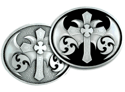 Cross with Blades Oversized Belt Buckle