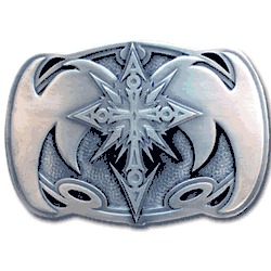 Cross with Wings Oversized Belt Buckle