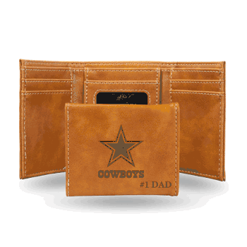 Dallas Cowboys #1 DAD Laser Engraved Tri-Fold Wallet