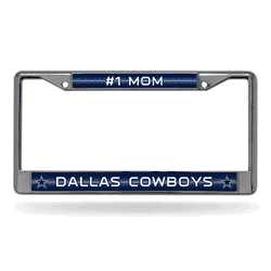 Dallas Cowboys #1 Mom 12" x 6" Silver Bling Chrome Car/Truck/SUV Auto Accessory